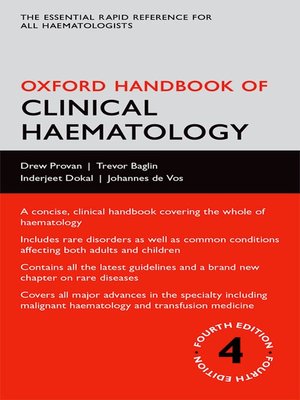 cover image of Oxford Handbook of Clinical Haematology